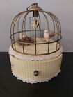 Vintage Birdcage Music Box, Automation, Wind-up, Jewelry Box, Working, 40s