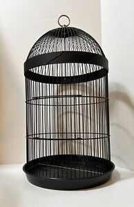 Prevue Hendryx Black TALL Bird Cage Hanging Or Tabletop 21” Tall X 12” Vintage