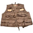World Famous 90s Fly Fishing Vest Adult Brown Vintage Outdoor Hunting Mens M