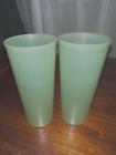 Vintage Tupperware Sheer Pastel Green Tumblers 16oz Cups Set of 2 -  #107