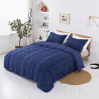 Duvet Cover 3Pcs 100% Polyester Set Ultra Soft Duvet Bedding Sets Blue King Size