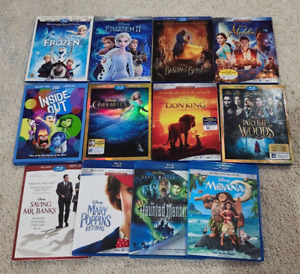 Disney Blu Ray DVD Movie Lot Princess Kids FROZEN Moana Haunted Mansion