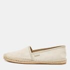 Gucci Cream/Grey GG Canvas and Leather Espadrilles Flats Size 38.5
