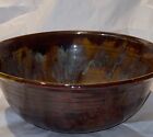 Beautiful Large Hand Thrown Studio Art Pottery Bowl Signed   Brown Glaze 1990