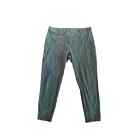 Women XL Prairie Underground Green Organic Cotton Pants Asymmetrical Button
