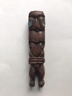 Vintage Maori Tiki God Hand Carved Wooden Statue Paua Shell Eyes Wood Carving 6
