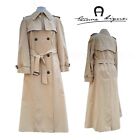 Vintage 70s ETIENNE AIGNER Womens 12 Trench Coat Belted Double Breasted Classic