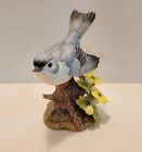 Andrea by Sadek -porcelain Bird Figurine - Tufted Titmouse Vintage Cottagecore
