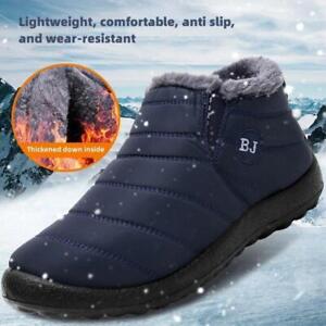 Waterproof Winter Shoes Snow Boots Fur-lined Slip on Warm Ankle Unisex Us Size
