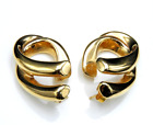 Vintage JTL Modernist Twisted Hoop Earrings Electroform 14k Gold Jewelry Israel