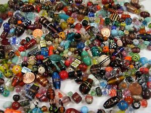 2 Pounds Assorted Sizes Multicolor Glass Beads Wholesale Bulk Lot Sale (PVP-50)⭐