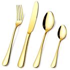 New ListingGold Silverware Set OGORI 24-Piece Food Grade Stainless Steel Gold Flatware S...