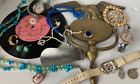 New ListingVintage Junk Drawer Lot Jewelry Watches Manselle Signed Brooch Religious Pin #4