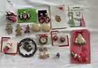Large Lot 16 Holiday Jewelry Lot-Christmas, Pendants, Ornaments, Earrings