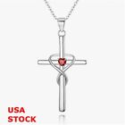 Sterling Silver Cross Necklace for Women Heart Cubic Zirconia Infinity Cross