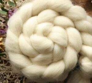 SHETLAND Undyed Natural Ecru White Wool Roving Combed Top Spinning Felting 4 oz
