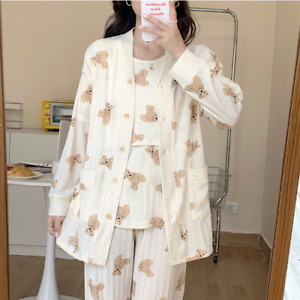 Cotton Nursing Sleepwear Breastfeeding Pajamas Suit Women Pregnancy Nightwear