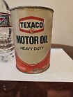 Vintage Texaco Heavy Duty Motor Oil Can FULL