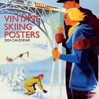 2024 Square Wall Calendar, Vintage Skiing Posters 16-Month Arts & Antiques Theme