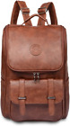 Vintage Leather Backpack Slim Laptop Backpack Travel Waterproof Pack College