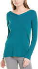 Lafayette 148 NY Sweater Womens Large Blue Viscose Ribbed Stretch Knit Top