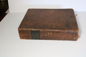 ANTIQUE 1843 LUTHER ROBY NEW HAMPSHIRE LEATHER BIBLE Hale Family Genealogy