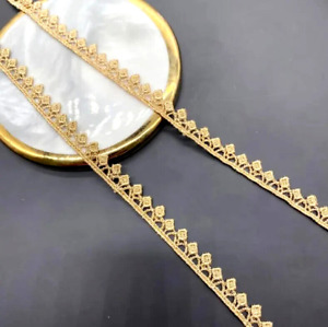 3/8 inch wide gold color lace trim ribbon  price per yard
