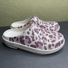 New Oofos Oocloog Clog Rose Leopard Comfort Sport Recovery Pink Sandal Slide
