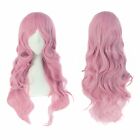 24 Inch/60cm Synthetic Fiber Long Wavy Hair Wig Women's Party Full Wig -Pink