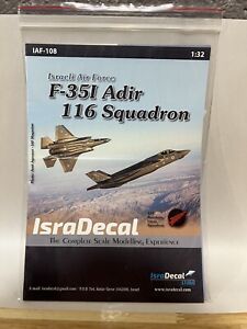Isradecal F-35I Adir 1/32 IAF-108 Decals USA BUYERS ONLY