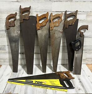 Lot Of 9 Vintage Hand Saws- Dissiton, Stanley ETC