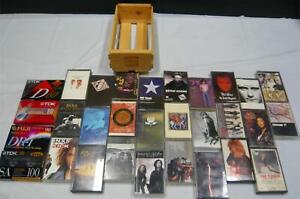 80's Rock Pop New Wave Cassette Tapes w/ Napa Valley storage box - LOT of 30