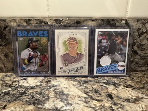 Ronald Acuna Jr Card Lot Rookie (RC) Jersey Relic