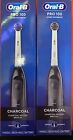 2 Pack: Oral-B Pro 100 Battery Powered Toothbrush Charcoal Black New
