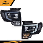 Fit For 2009-2014 Ford F-150 Projector Headlights Black/Smoke LED DRL Head Lamps (For: 2014 Ford F-150 FX4)