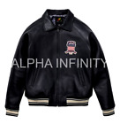 Men's Black Avirex Real Leather Bomber Jacket American Flight Leather Jacket