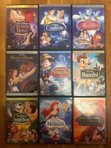 New ListingWalt Disney PLATINUM EDITION Complete 9 DVD Set Movie Lot Beauty and the Beast