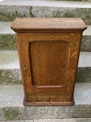Antique Oak Wooden Wood Medicine Cabinet Chest Old Pharmacy Vintage Bathroom.