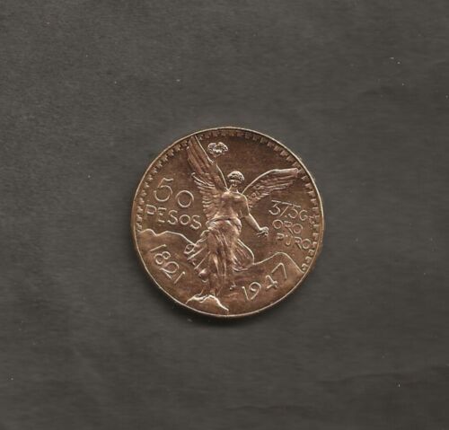 1947 MEXICAN 50 PESOS GOLD COIN AU/BU 1.2057 TROY OZ