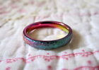 Rainbow Ring Thin Steel Band~Wedding Promise Engagement~SIZE OPTIONS