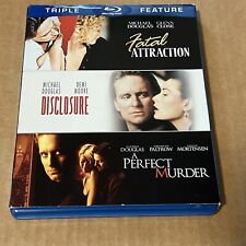 Fatal Attraction/Disclosure/A Perfect Murder Blu-ray 3-Disc w/Slipcover RARE OOP