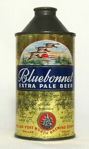 Rare Bluebonnet Extra Pale Beer 12 oz. Cone Top Beer Can-Dallas, Texas