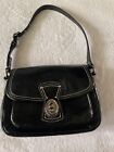 coach black patent leather handbag small