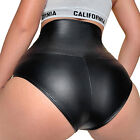 Womens Patent Leather Booty Shorts Wet Look Disco Party Dance Hot Pants Clubwear