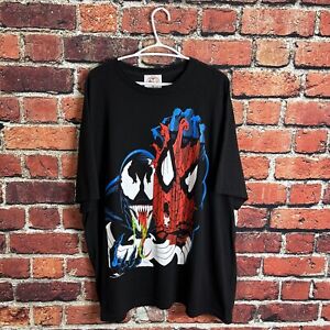 VENOM kills Spider-Man Graphic black shirt Marvel Modern VTG 2XL