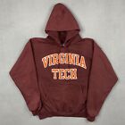 Virginia Tech Hokies Sweatshirt Mens L Red Champion Pullover Hoodie College Y2K