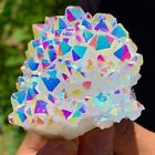 Natural Raw Rainbow Angel Aura Cluster Titanium Geode Quartz Crystal Specimens