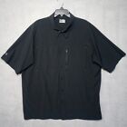 Under Armour Mens Heat Gear Loose Fit Button Up Shirt 2XL Black Vented Fishing