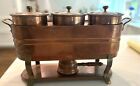 Bazar Francais 666 French Copper 3 Pot Chafing Dish