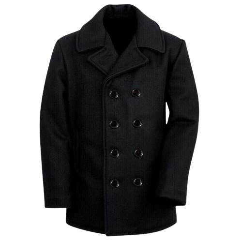 US Navy Pea Coat Mens 100% Wool Blend Double Breasted Dress Winter Warm Jacket